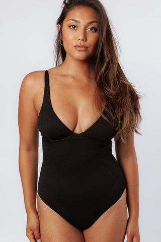 Amara Underwire One-Piece - Textured Black