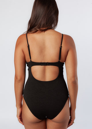 Amara Underwire One-Piece - Textured Black Backside