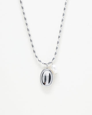 Silver Coin Pearl Necklace