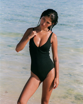 AMARA Underwire One-Piece Swimsuit - Textured Black