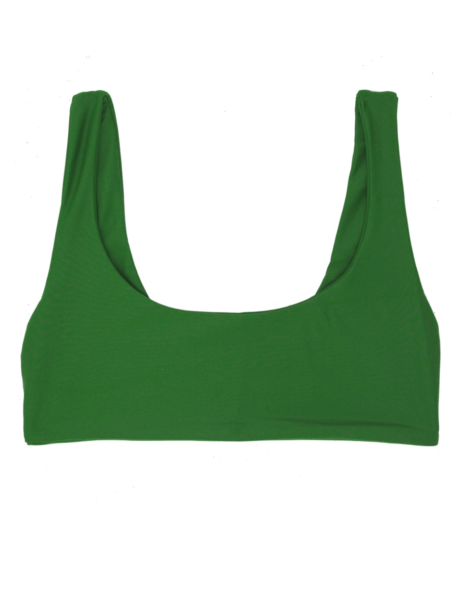 Women's Scoop Neck Bikini Top, Simple Swimwear top, green bikini – Serei  Swim